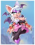  anthro big_breasts breasts capcom chiropteran cleavage clothed clothing darkstalkers female gloves handwear hi_res looking_at_viewer makeup mammal membrane_(anatomy) membranous_wings morrigan_aensland punkinbuu rouge_the_bat sega smile solo sonic_the_hedgehog_(series) video_games wings 