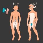  anthro cervid chastity_cage chastity_device girly hi_res kingoftheplatypi male mammal model_sheet nono scut_tail short_tail solo 