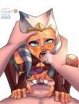  1girl ahsoka_tano blue_eyes finger_in_another&#039;s_mouth hardmoden lips nipples penis pov sex simple_background star_wars star_wars:_the_clone_wars teeth vaginal 