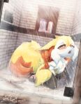  dazed female fur gingy_k_fox hi_res masturbation nintendo pok&eacute;mon shower steam touching_chest video_games wet wet_body wet_fur 