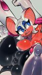  big_breasts blush breasts chiropteran clothed clothing digital_media_(artwork) female fur genitals hair hi_res kranson mammal membrane_(anatomy) open_mouth pussy rouge_the_bat sega simple_background solo sonic_the_hedgehog_(series) video_games wings 