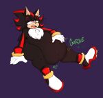  abdominal_bulge absurd_res anthro belly big_belly bodily_fluids digestion_noises hi_res honeycoves male overweight overweight_male sega shadow_the_hedgehog solo sonic_the_hedgehog_(series) sweat tongue tongue_out 