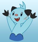  2020 absurd_res ambiguous_gender colored dewott digital_drawing_(artwork) digital_media_(artwork) fur gradient_background happy hi_res nintendo open_mouth open_smile pok&eacute;mon pok&eacute;mon_(species) raised_arms simple_background smile solo tastelesssandwiches video_games whiskers 