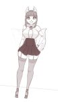  &lt;3 &lt;3_eyes anthro big_breasts breasts canid clothing female garter_straps hi_res high_heels legwear looking_at_viewer mammal scorpdk smile solo stockings tail_motion tailwag toothy_smile 