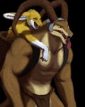  absurd_res anthro duo hi_res kello_(mamaubear) krampus male mamaubear oligorian pipzi_(mamaubear) scalie 