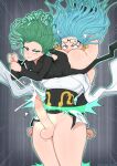  2girls afrobull ass between_thighs black_dress blue_hair breasts cum dress earrings ejaculation erection face_in_ass futa_with_female futanari glasses green_eyes green_hair grin highres jewelry large_breasts large_penis long_hair long_sleeves looking_at_viewer multiple_girls one-punch_man penis projectile_cum psychos rolling_eyes smile tatsumaki telekinesis testicles uncensored 
