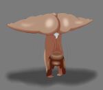  2021 absurd_res ambiguous_gender anthro big_butt biped bloocherrypie bovid brown_body brown_fur brown_hair butt caprine fur goat gothicc_(character) grey_background hair handstand hi_res looking_away male_(lore) mammal rear_view simple_background solo spread_legs spreading thick_thighs 