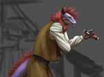  absurd_res anthro dragon dreg ear_piercing hi_res male mamaubear piercing pinn_(mamaubear) pirate scalie scope sea solo water 