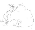  abdominal_bulge belly big_belly canid canine canis domestic_dog eyes_closed feral great_dane hand_on_stomach hanna-barbera hi_res huttsergreywolf licking licking_lips male mammal mastiff molosser same_size_vore scooby-doo scooby-doo_(series) tongue tongue_out vore 