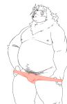  2022 anthro bear_2key belly big_belly blush bulge clothing hi_res humanoid_hands kemono male mammal moobs navel nipples overweight overweight_male simple_background solo underwear white_background 