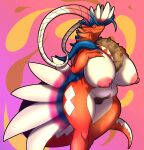  absurd_res anthro big_breasts breasts claws dragon fangs female genitals hi_res koraidon legendary_pok&eacute;mon mature_female nintendo nipples orange_body orange_eyes pok&eacute;mon pok&eacute;mon_(species) pussy smile tolerain video_games wide_hips 