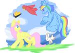  duo equid equine female feral fluttershy_(mlp) friendship_is_magic hasbro horse mammal my_little_pony no_shading pony rainbow_dash_(mlp) 