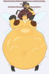  absurd_res anthro areola arthropod bee bepinips big_breasts breasts brown_areola brown_hair female hair hi_res hymenopteran insect lying on_back solo vore yellow_body yellow_jacket 