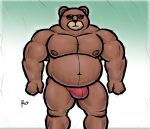  alanottaviano anthro belly brown_body brown_fur fur hi_res male male/male mammal musclegut muscular muscular_male overweight slightly_chubby solo ursid ursine 