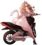  absurd_res anthro big_breasts big_butt blonde_hair breasts butt canid canine canis carsen clothing ear_piercing eyewear fangs female fur glasses gloves hair handwear hi_res mammal motorcycle nipples open_mouth piercing simple_background sitting solo thick_thighs vehicle white_body white_fur wide_hips wolf yellow_eyes 