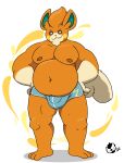  anthro baron_montesque belly bottomwear bulge cel_shading clothing digital_media_(artwork) fluffy fluffy_tail fur hands_on_hips hi_res hotpants male mammal moobs mouse multicolored_body murid murine musclegut muscular navel nintendo nipples orange_body orange_fur overweight pawmi petals pok&eacute;mon pok&eacute;mon_(species) pompadour rodent shaded shorts signature simple_background solo tail tan_body tan_fur two_tone_body video_games 