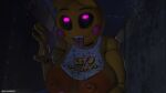  2022 3d_(artwork) absurd_res all_fours animatronic anthro areola artist_name avian bib big_areola big_breasts bird black_sclera blonde_hair breasts chicken darkflash23 detailed_background digital_media_(artwork) female fingers five_nights_at_freddy&#039;s five_nights_at_freddy&#039;s_2 galliform gallus_(genus) glowing glowing_eyes hair hi_res huge_areola huge_breasts inside machine nipples phasianid pink_eyes robot scottgames sharp_teeth short_hair smile solo source_filmmaker teeth tongue tongue_out toy_chica_(fnaf) vent video_games watermark yellow_body yellow_skin 