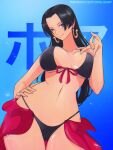  absurdres black_hair boa_hancock highres long_hair one_piece opalisart swimsuit 