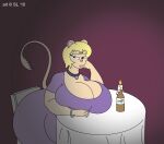  anthro bodily_fluids breasts candle cleavage clothed clothing female furniture gerbil mammal murid rodent satsumalord solo table tears 