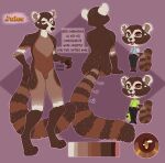  2021 absurd_res anthro biped brown_body brown_fur chibi clothed clothing color_swatch digital_media_(artwork) featureless_chest featureless_crotch full-length_portrait fur hi_res male model_sheet portrait simple_background smile solo species_request standing teeth white_body white_fur yuzu_zuzu 
