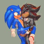  absurd_res anthro balls blush bodily_fluids butt duo eulipotyphlan genitals hedgehog hi_res humanoid_genitalia humanoid_penis krazyelf male male/male mammal penis raised_leg saliva saliva_string sega shadow_the_hedgehog soina sonic_the_hedgehog sonic_the_hedgehog_(series) 