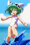  artist_request dejiko di_gi_charat one-piece_swimsuit one_eye_closed solo swimsuit 