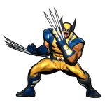  1boy capcom claws full_body male male_focus marvel marvel_vs._capcom marvel_vs_capcom mask simple_background solo wolverine x-men 