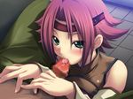  1girl :p aqua_eyes blush censored clothed_sex code_geass detached_sleeves fellatio headband hetero kallen_stadtfeld ninoko open_fly oral penis pinky_out red_hair saliva short_hair solo_focus spiked_hair tongue tongue_out turtleneck 