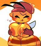  &lt;3 antennae_(anatomy) anthro areola arthropod bee belly big_breasts big_butt blush bodily_fluids breast_grab breast_squish breasts butt cleavage clothed clothing digital_drawing_(artwork) digital_media_(artwork) eyes_closed female food genitals gloves hair hand_on_breast handwear hat headgear headwear hi_res honey_(food) hymenopteran insect lactating leaking nipples nude overweight pussy simple_background sleepysous slightly_chubby smile solo squish stinger_(anatomy) thick_thighs tongue tuft unusual_bodily_fluids unusual_lactation wings 