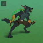  absurd_res angry anthro armguards belt bonelesswolf bottomwear canid canine canis claws clothed clothing digitigrade hi_res huge_filesize league_of_legends male mammal muscular open_mouth pants riot_games scar shorts solo tongue topless torn_bottomwear torn_clothing torn_pants video_games warwick_(lol) wolf 