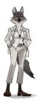  absurd_res amegosh anthro belt blouse canid canine canis clothed clothing crossgender digital_media_(artwork) dreamworks female fur grey_body grey_fur guide_lines hand_in_pocket hi_res mammal mr._wolf_(the_bad_guys) pockets simple_background sketch solo standing suit the_bad_guys topwear tuft unfinished wolf 