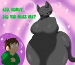  2022 absurd_res anthro big_breasts big_butt biped bloocherrypie breasts bubble butt clothed clothing curvy_figure cutaway cute_fangs duo edd_(eddsworld) eddsworld eyes_closed featureless_breasts female front_view fully_clothed genitals hi_res human male male/female mammal nude open_mouth pussy ringo_(eddsworld) sparkles standing sweater thick_thighs topwear voluptuous wide_hips 