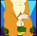  alligator alligatorid ball_tuft balls balls_on_head bodily_fluids claws claws_out crocodilian detailed_genitals drooling duo fangs five_nights_at_freddy&#039;s five_nights_at_freddy&#039;s:_security_breach foreskin garo_(artist) genital_fluids genitals glamrock_freddy_(fnaf) half-erect hands_on_legs hi_res male male/male mammal meme montgomery_gator_(fnaf) muscular penis precum pubes reptile saggy_balls saliva scalie scottgames simple_background standing these_aren&#039;t_my_glasses tuft ursid ursine vein veiny_penis video_games 