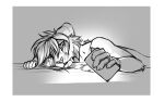  2015 ambiguous_gender anthro bedding bodily_fluids cellphone crying f-r95 falla_(f-r95) fangs felid fur hair holding_object machairodontine mammal phone sabertooth_(anatomy) sad simple_background sketch solo tears 