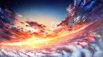  above_clouds artist_name asu_no_yozora_shoukaihan_(vocaloid) cloud cloud_focus dark_clouds dutch_angle gradient_sky m.b no_humans official_art orange_clouds red_clouds scenery signature sky star_(sky) sunset yellow_sky 