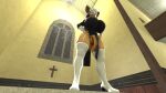  3d_(artwork) anthro big_breasts breasts church clothed clothing crucifix digital_media_(artwork) genitals gynomorph hi_res high_heels intersex looking_at_viewer looking_down nun ok_bruh penis pose rouge_the_bat sega solo sonic_the_hedgehog_(series) source_filmmaker warfare_machine 