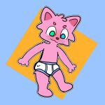  anthro clothing domestic_cat dreim felid feline felis fur hyperfox male mammal pink_body pink_fur solo underwear 