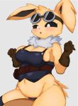  absurd_res anthro breasts camel_toe clothed clothing eeveelution female hi_res jolteon nintendo pok&eacute;mon pok&eacute;mon_(species) pok&eacute;morph solo thick_thighs video_games yoru_vida 