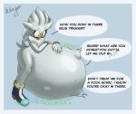  abdominal_bulge after_vore anthro belly big_belly dialogue digestion_noises duo forced hi_res klazo male male/male oral_vore sega silver_the_hedgehog sonic_the_hedgehog sonic_the_hedgehog_(series) speech_bubble unwilling_vore vore 