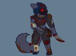  absurd_res anthro blood bodily_fluids fur hi_res katzuwu machine male protogen robot screen screen_face simple_background solo 