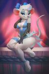  2022 anthro breasts cleavage clothed clothing disney female fur half-closed_eyes mammal miles_df miss_kitty_mouse mouse murid murine narrowed_eyes rodent solo the_great_mouse_detective white_body white_fur 