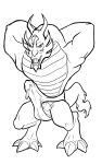  absurd_res anthro beastiarius clothed clothing demon dragon dripping_penis erection erection_pushing_underwear erection_under_clothing genitals hi_res jackie_chan_adventures male muscular penis scales scalie shendu solo topless underwear 