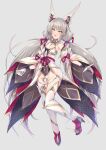  1girl animal_ears breasts chest_jewel cleavage detached_sleeves facial_mark highleg highleg_leotard inoue_takuya_(tactactak) leotard long_hair low_twintails nia_(blade)_(xenoblade) nia_(xenoblade) small_breasts solo thighhighs twintails very_long_hair xenoblade_chronicles_(series) xenoblade_chronicles_2 yellow_eyes 