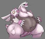  5_fingers ambiguous_gender anthro belly big_belly black_sclera claws fingers hi_res legendary_pok&eacute;mon locitony navel nintendo overweight overweight_ambiguous overweight_anthro palkia pink_body pok&eacute;mon pok&eacute;mon_(species) simple_background solo video_games wings 