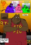  2018 absurd_res anthro apricot_(viroveteruscy) avian big_breasts big_butt bird blush bottomwear breasts butt canid canine canis clothed clothing comic cuculiform domestic_pig english_text erection erection_under_clothing eyewear female fur glasses group hi_res huge_butt kiwi_(viroveteruscy) male mammal morbidly_obese morbidly_obese_anthro morbidly_obese_female mr._pig_(viroveteruscy) multicolored_body multicolored_fur new_world_ground_cuckoo obese obese_anthro obese_female obese_male overweight overweight_anthro overweight_female overweight_male pants plum_(viroveteruscy) raspberry_(viroveteruscy) red_eyes roadrunner rodent sciurid sound_effects suid suina sus_(pig) text torn_clothing tree_squirrel two_tone_body two_tone_fur ursid viroveteruscy weight_gain wolf 