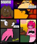  2018 absurd_res anthro apricot_(viroveteruscy) belly belly_expansion big_belly big_breasts bottomwear bowl breasts clothing comic container deep_navel domestic_pig eating english_text expansion female fur group hair hand_on_stomach hi_res male mammal mr._pig_(viroveteruscy) multicolored_body multicolored_fur navel obese obese_male overweight overweight_male pink_hair raspberry_(viroveteruscy) rodent sciurid stuffing suid suina sus_(pig) text topwear tree_squirrel trio two_tone_body two_tone_fur ursid viroveteruscy warning_cream_filled weight_gain 