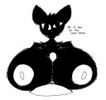  alternate_(species) anthro areola big_breasts black_body black_eyes breast_play breasts domestic_cat duo english_text felid feline felis female genitals hi_res huge_breasts lewd_dorky looking_at_viewer male male/female mammal nipples paralysis_cat penis sex text titfuck white_nipples 