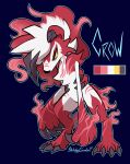  ambiguous_gender angry blue_background canid canine claws feral flowing_hair hair hi_res hisuian_zoroark lycanroc mammal markings nintendo pok&eacute;mon pok&eacute;mon_(species) reference_image regional_form_(pok&eacute;mon) simple_background sketchygarden solo video_games 