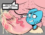  anthro balls big_penis blue_body blue_fur bodily_fluids cartoon_network clothing cum digital_media_(artwork) domestic_cat duo erection father father_and_child father_and_son felid feline felis fur genital_fluids genitals gumball_watterson hi_res huge_penis hyper hyper_genitalia hyper_penis incest_(lore) male male/male mammal nude orphazoid parent parent_and_child penis precum richard_watterson son text the_amazing_world_of_gumball young 
