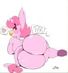  anthro big_butt boon_(vimhomeless) bubble_butt butt butt_focus edit equid equine girly hi_res horn looking_at_viewer looking_back lying male mammal nude on_side simple_background sketch smile solo thick_thighs unicorn vimhomeless wide_hips 
